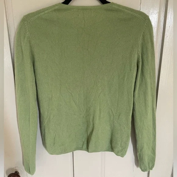 Charter Club 2 Ply 100% Cashmere Women's Green Sweater Shirt Soft Comfy Summer - Picture 11 of 14
